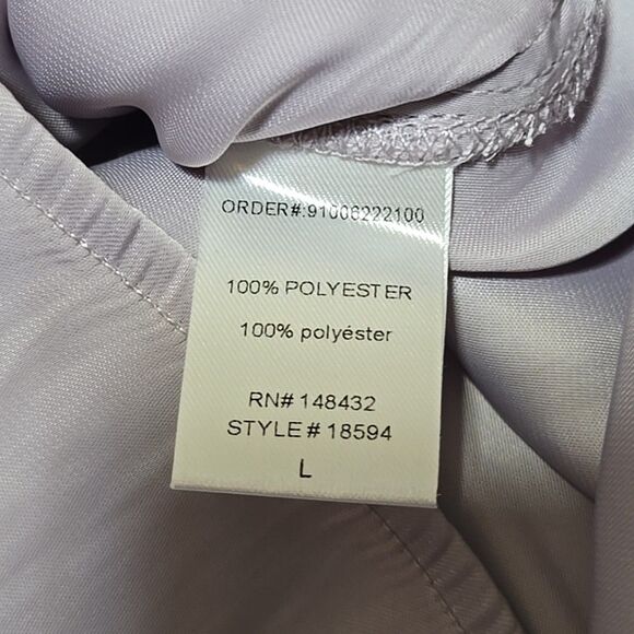 BeCool Button Up Shirt Womens Size L Satin Polyester Long Sleeve Lilac Purple - Picture 7 of 10